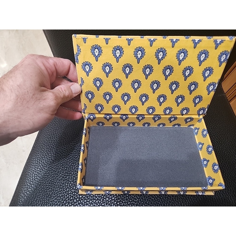 French Provencal Souleiado Fabric Yellow Small Keepsake Box - GOOD CONDITION - Picture 7 of 7